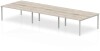 Dynamic Evolve Plus Bench Desk Six Person Back To Back - 4800 x 1600mm - Grey oak