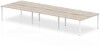 Dynamic Evolve Plus Bench Desk Six Person Back To Back - 4800 x 1600mm - Grey oak