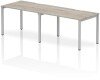 Dynamic Evolve Plus Bench Desk Two Person Row - 2400 x 800mm - Grey oak