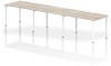 Dynamic Evolve Plus Bench Desk Three Person Row - 3600 x 800mm - Grey oak