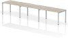 Dynamic Evolve Plus Bench Desk Three Person Row - 4200 x 800mm - Grey oak