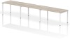 Dynamic Evolve Plus Bench Desk Three Person Row - 4200 x 800mm - Grey oak
