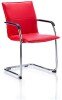 Dynamic Echo Cantilever Bonded Leather Chair with Arms - Red