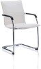 Dynamic Echo Cantilever Bonded Leather Chair with Arms - White