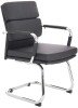 Dynamic Advocate Bonded Leather Cantilever Chair - Black