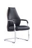 Dynamic Mien Bonded Leather Cantilever Chair - Black/Mink