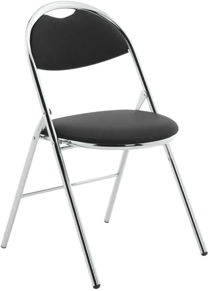 Dynamic Milan Folding Black Vinyl Chrome Frame Chair