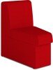 Nautilus Wave Contemporary Modular Fabric Low Back Sofa - Concave - Red