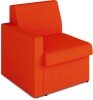 Nautilus Wave Contemporary Modular Fabric Low Back Sofa - Right Hand Arm - Orange