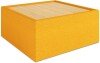 Nautilus Wave Contemporary Modular Fabric Table Unit with Beech Top - Yellow
