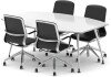 Dynamic Boardroom Table with 4 x Lucia Executive Chairs - 1800mm - White