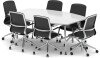 Dynamic Boardroom Table with 6 x Lucia Executive Chairs - 1800mm - White