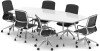 Dynamic Boardroom Table with 6 x Lucia Executive Chairs - 2400mm - White