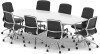 Dynamic Boardroom Table with 8 x Lucia Executive Chairs - 2400mm - White