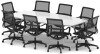 Dynamic Boardroom Table with 8 x Lula Mesh Chairs - 2400mm - White