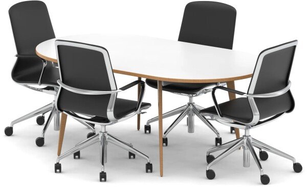 Dynamic Oslo Boardroom Table with 4 x Lucia Executive Chairs - 1800mm