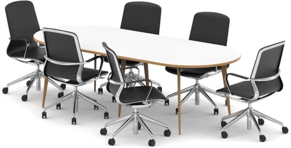 Dynamic Oslo Boardroom Table with 6 x Lucia Executive Chairs - 2400mm