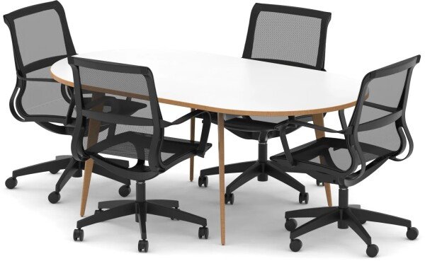 Dynamic Oslo Boardroom Table with 4 x Lula Mesh Chairs - 1800mm