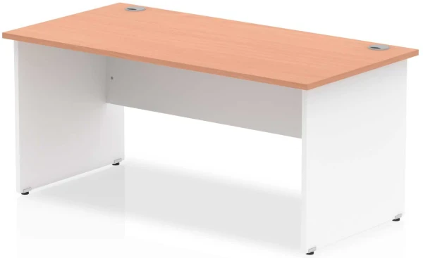 Dynamic Impulse Two-Tone Rectangular Desk with Panel End Legs - 1600mm x 800mm - Beech