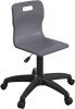 Titan Swivel Senior Chair with Black Base - (11+ Years) 460-560mm Seat Height - Charcoal