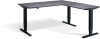 Lavoro Advance Corner Height Adjustable Desk - 1600 x 1600mm - Anthracite Sherman Oak
