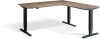 Lavoro Advance Corner Height Adjustable Desk - 1600 x 1600mm - Grey Nebraska Oak