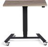 Lavoro Flex 4 Wheel Mobile Desk - 800 x 600mm - Grey Nebraska Oak