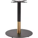 Zap Boston Sleek Black & Gold Large Round Table Base - (h) 720mm