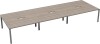TC Bench Desk, Pod of 6, Full Depth - 3600 x 1600mm - Grey Oak