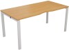 TC Bench Desk, Pod of 1, Full Depth - 1400 x 800mm - Beech
