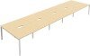 TC Bench Desk, Pod of 10, Full Depth - 6000 x 1600mm - Maple (8-10 Week lead time)