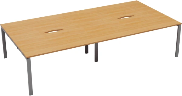 TC Bench Desk, Pod of 4, Full Depth - 3200 x 1600mm - Beech