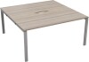 TC Bench Desk, Pod of 2, Full Depth - 1600 x 1600mm - Grey Oak