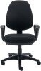 TC Versi 2 Lever Operators Chair with Fixed Arms - Black