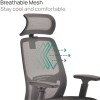 TC Radical Mesh Task chair with Headrest - Grey