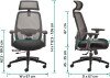TC Radical Mesh Task chair with Headrest - Grey