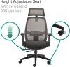 TC Radical Mesh Task chair with Headrest - Grey