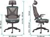 TC Eaton Mesh Back Chair with Folding Arms