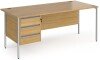Dams Contract 25 Rectangular Desk with Straight Legs and 3 Drawer Fixed Pedestal - 1800 x 800mm - Oak