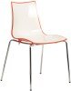 Gentoo Gecko Shell Dining Stacking Chair with Chrome Legs - Orange