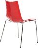 Gentoo Gecko Shell Dining Stacking Chair with Chrome Legs - Red