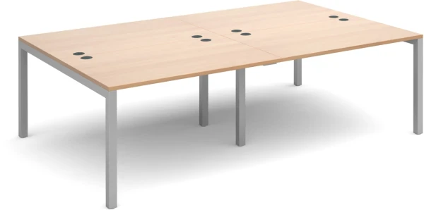 Dams Connex Double Back To Back Bench Desk 2400 x 1600mm - Beech