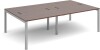 Dams Connex Double Back To Back Bench Desk 2400 x 1600mm - Walnut