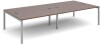 Dams Connex Double Back To Back Bench Desk 3200 x 1600mm - Walnut