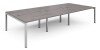 Dams Connex Triple Back To Back Bench Desk 4200 x 1600mm - Grey Oak