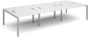 Dams Connex Triple Back To Back Bench Desk 3600 x 1600mm - White