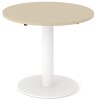 Narbutas Round Table with White Metal Base, Amber Oak Mfc