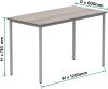 Gala Rectangular Multi-use Table - 1200mm x 600mm - Alaskan Grey Oak