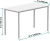 Gala Rectangular Multi-use Table - 1200mm x 600mm - Arctic White