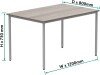 Gala Rectangular Multi-use Table - 1200mm x 800mm - Alaskan Grey Oak